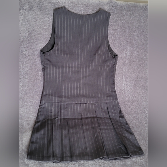 Sincerely Jules Pinstripe Pleated Mini Vest Dress Women's M Y2K Preppy LIKE NEW - Picture 2 of 12